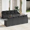 vidaXL Gartensofa-set mit Kissen 9 pcs Schwarz Poly-Rattan