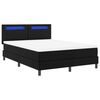 vidaXL Boxspringbett mit Matratze Schwarz 140 x 200 cm Kunstleder