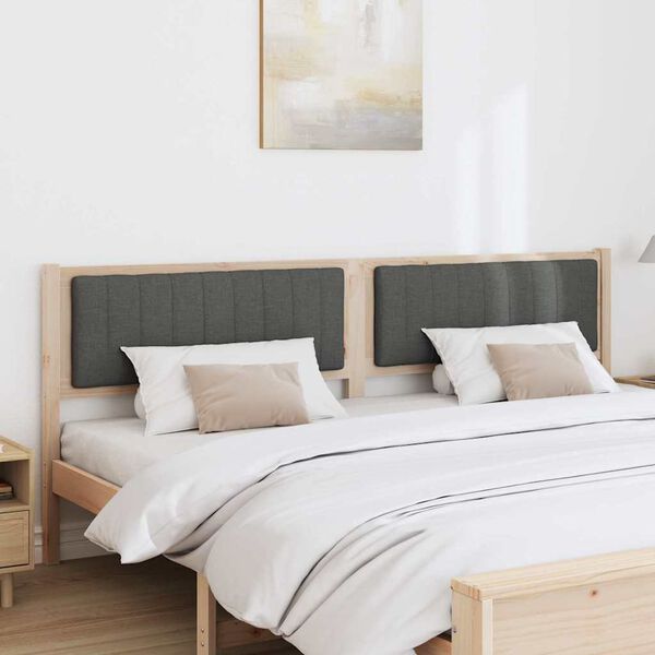 vidaXL Gepolstertes Kopfteil Braun 200 cm Massives Kiefernholz