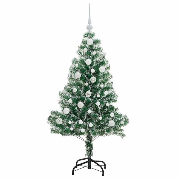 vidaXL Künstlicher Weihnachtsbaum beschneit mit LED Licht 120 cm