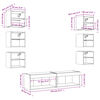 vidaXL 8-tlg. Wohnwand mit LED-Beleuchtung Grau Sonoma Holzwerkstoff