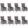 vidaXL 9-tlg. Garten-Essgruppe Poly Rattan und Glas Grau