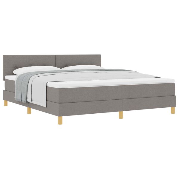 vidaXL Boxspringbett mit Matratze Taupe 180 x 200 cm Stoff