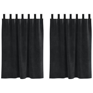 vidaXL Verdunkelungsvorh&auml;nge 2 pcs Schwarz 140 x 140 cm Samt