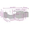 vidaXL 7-tlg. Garten-Sofagarnitur mit Kissen Grau Poly Rattan Akazie