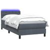 vidaXL Boxspringbett mit Matratze & LED Dunkelgrau 90x220 cm Samt
