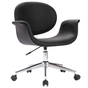 vidaXL Drehbarer B&uuml;rostuhl Schwarz Kunstleder