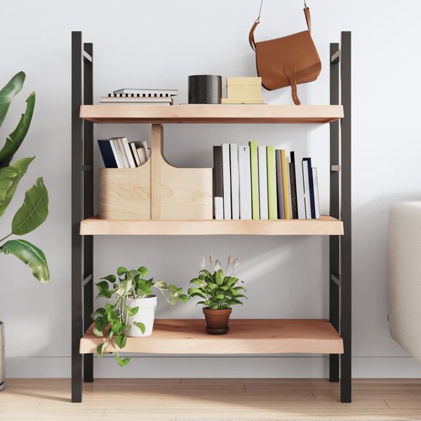 vidaXL Wandregal 80x60x(2-6) cm Massivholz Eiche Unbehandelt