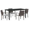 vidaXL Garten Essgruppe 5 Stk. Braun und Schwarz PE-Rattan