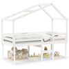 vidaXL Hochbett mit Dach Wei&szlig; 90x200 cm Massivholz Kiefer