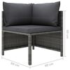 vidaXL 12-tlg. Garten-Lounge-Set mit Kissen Poly Rattan Grau