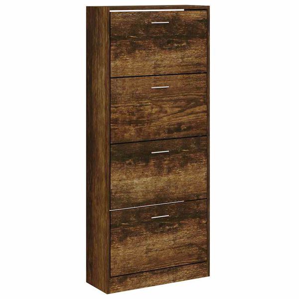 vidaXL Schuhschrank R&auml;uchereiche 63x24x147 cm Holzwerkstoff