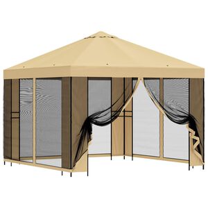 vidaXL Garten Pavillon mit Seitenw&auml;nden 3 x 3 m Creme