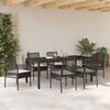 vidaXL Garten Essgruppe 7 pcs Schwarz Poly-Rattan