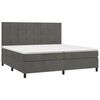 vidaXL Boxspringbett mit Matratze & LED Dunkelgrau 200x200 cm Samt
