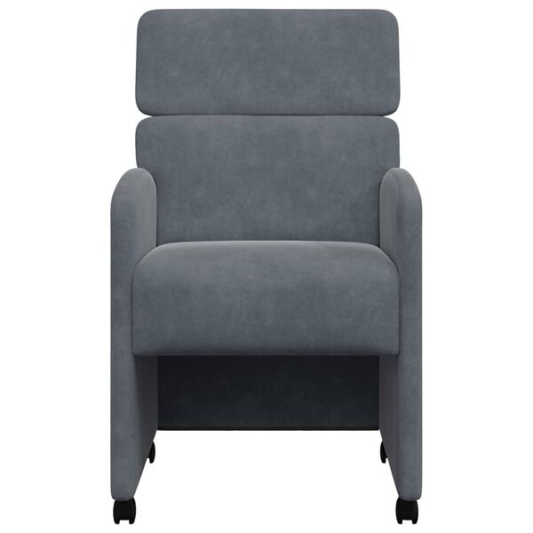 vidaXL Esszimmerstühle mit Rollen 2 pcs Dunkelgrau 58 x 65 x 98 cm