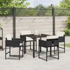 vidaXL Garten Essgruppe 5 pcs Schwarz Poly-Rattan