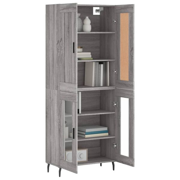 vidaXL Highboard Grau Sonoma 69,5x34x180 cm Holzwerkstoff