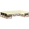 vidaXL Outdoor-Sofagarnitur mit Kissen 9 pcs Natur und Creme