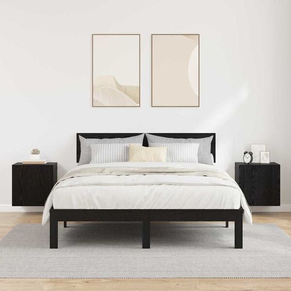 vidaXL TV-Wandregale 2 pcs Schwarz Eichen-Optik 40,5x30x40cm