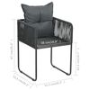 vidaXL 3-tlg. Garten-Essgruppe PVC Rattan Schwarz und Braun