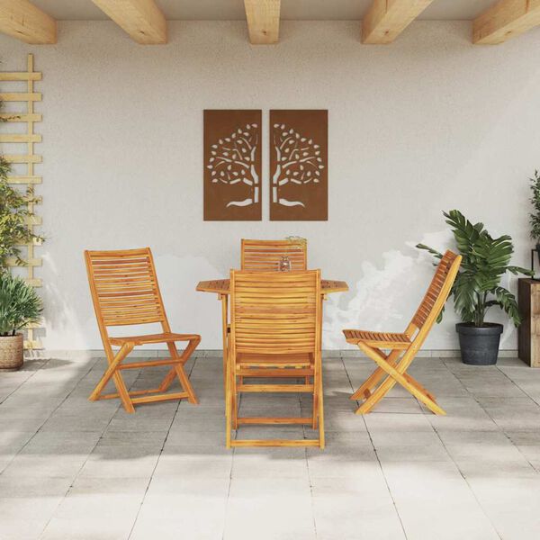 vidaXL Garten Essgruppe 5 pcs Braun Akazie Massivholz