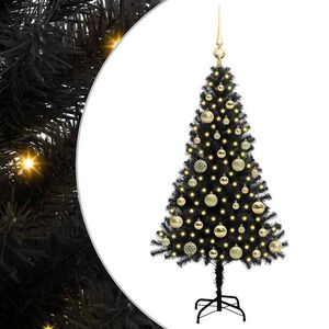 vidaXL Weihnachtsbaum mit 150 LEDs mit St&auml;nder Schwarz 120 cm PVC