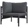 vidaXL Gartensofa-set mit Kissen 8 pcs Schwarz Stahl