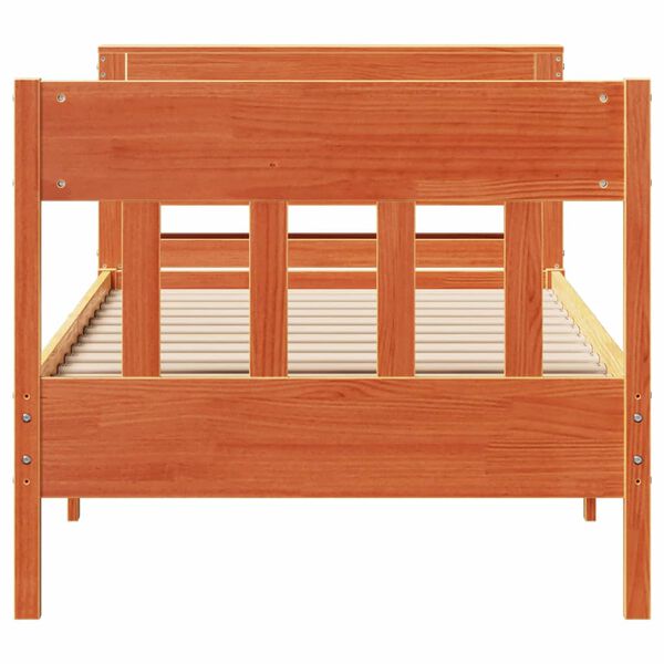 vidaXL Massivholzbett ohne Matratze Wachsbraun 90x190 cm Kiefernholz