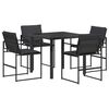 vidaXL Garten Essgruppe 5 stk. Schwarz und Dunkelgrau