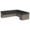 vidaXL 10-tlg. Garten-Sofagarnitur mit Kissen Grau Poly Rattan