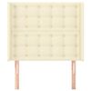 vidaXL Kopfteil mit Ohren Creme 103x16x118/128 cm Kunstleder