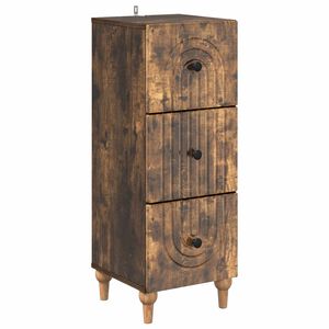 vidaXL Schubladenschrank Ger&auml;ucherte Eiche 33 x 34,5 x 90 cm