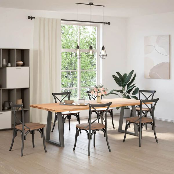 vidaXL Esstischbeine V-Form 2 Stk. Anthrazit 60x(72-73,3) cm Stahl