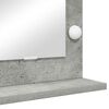 vidaXL Kosmetikspiegel mit LED-Lichtleisten Beton Grau 60 x 45 x 18 cm
