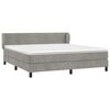 vidaXL Boxspringbett mit Matratze Hellgrau 160x200 cm Samt