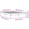 vidaXL Bettgestell Grau Sonoma 120x200 cm Holzwerkstoff und Metall