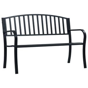 vidaXL Gartenbank Schwarz 120 cm Stahl