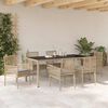 vidaXL Garten Essgruppe 7 pcs Beige Poly-Rattan