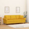 vidaXL 3-Sitzer-Sofa mit Kissen Hellgelb 180 cm Stoff