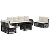 vidaXL Gartensofa-set 9 stk. Schwarz und Cremewei&szlig; Poly-Rattan