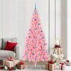 vidaXL Weihnachtsbaum mit 300 LEDs mit St&auml;nder Rosa 210 cm PVC