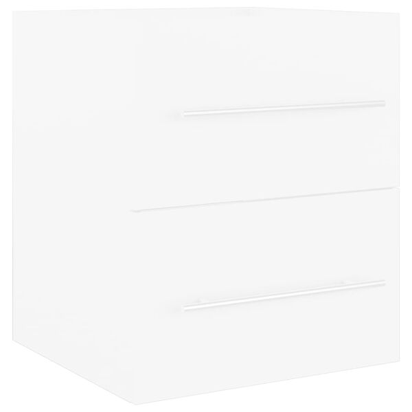 vidaXL Waschbeckenunterschrank mit Einbaubecken Weiß Holzwerkstoff