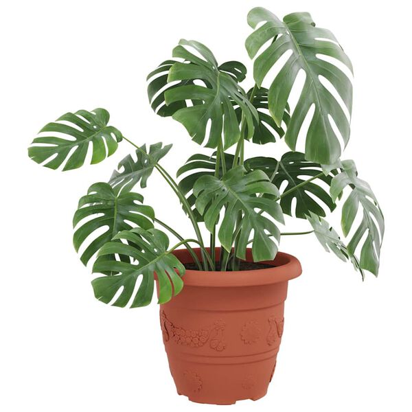 vidaXL Runder Blumentopf 24 pcs Ziegelrot &Oslash; 26 x 21,5 cm Kunststoff