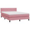 vidaXL Boxspringbett mit Matratze Rosa 160x210 cm Samt