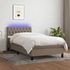 vidaXL Boxspringbett mit Matratze & LED Taupe 90x200 cm Stoff