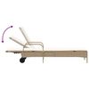 vidaXL Sonnenliegen mit Auflagen 2 Stk. Beige Poly Rattan
