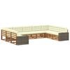 vidaXL Outdoor-Sofagarnitur 9 stk. Natur und Creme Massivholz Akazie