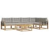 vidaXL Outdoor-Sofagarnitur 6 pcs Wei&szlig; und Hellgrau 79 x 79 x 37 cm