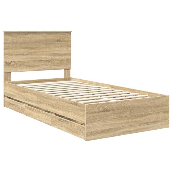 vidaXL Bettrahmen Sonoma-Eiche 100 x 200 cm Ingenieurs Holz